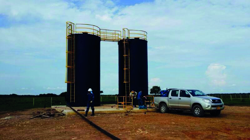 DCX drill site with tanks